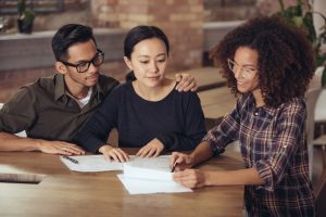 Couple getting financial advice